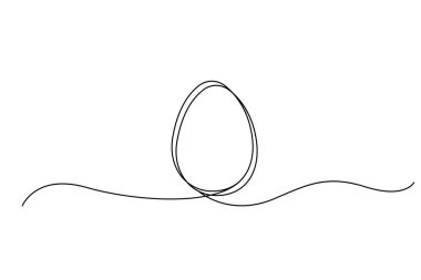 Yumurta hattı sanatı. Yumurtanın tamamının sürekli çizimi. Vektör çizimi. EPS 10. Resim yükle.