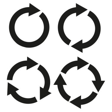 Siyah daire vektör okları kümesi. Vektör çizimi. EPS 10. Resim yükle.