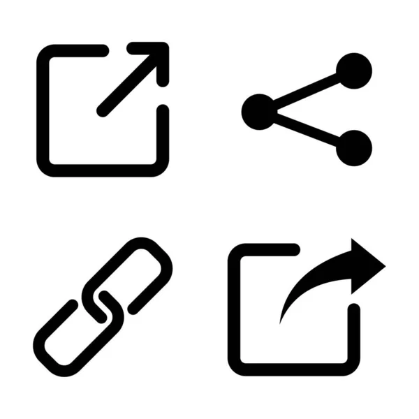 Symbolsatz Teilen Social Media Verknüpfen Share Buttons Vektorillustration Eps Archivbild Stockvektor