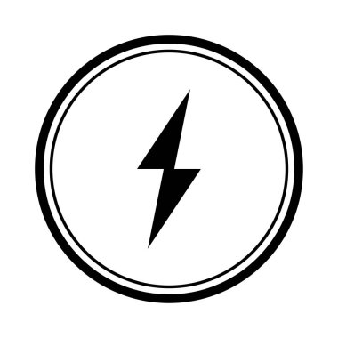 Kablosuz şarj aleti logosu. Yıldırımlı ve dalgalı kablosuz şarj levhası. Farklı cihazları şarj etmek için tümevarım istasyonu. Vektör çizimi. EPS 10. Resim yükle.