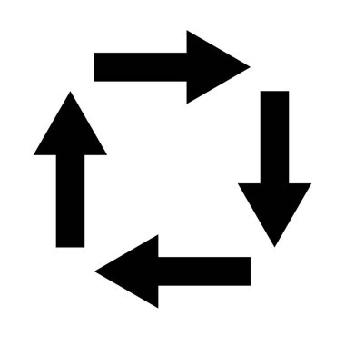 Oklar dört tarafı gösteriyor. Basit yön bulma simgeleri. Yönsel karar sembolleri. Vektör çizimi. EPS 10. Resim yükle.