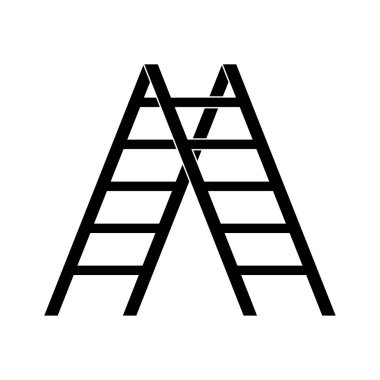 Stepladder Silueti. Vektör çizimi. EPS 10. Resim yükle