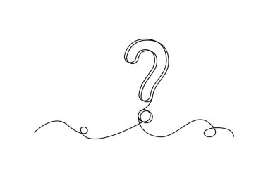 Bir satır soru işareti tasarımı. Minimalist sorgulama sembolü. Kavramsal soruşturma işareti. Vektör çizimi. EPS 10. Resim yükle