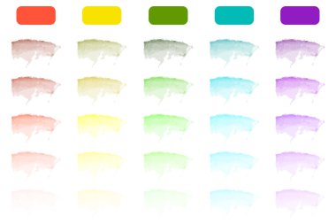 Renkli suluboya fırça darbeleri. Parlak boya lekeleri. Sanatsal arka plan seti. Vektör çizimi. EPS 10. Resim yükle.