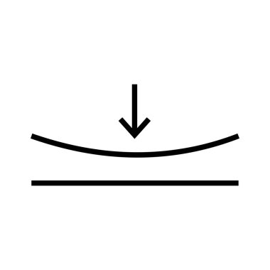 Materyal sıkıştırma direnci ikonu. Basınç dayanıklılık sembolü. Dayanıklılık temsilcisi. Çarpışma illüstrasyonu. Vektör çizimi. EPS 10. Resim yükle.