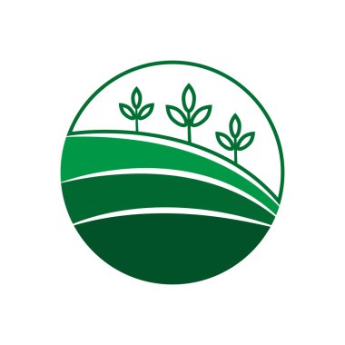 Yeşil alanlar ve bitkilerle çevrili ekolojik amblem. Sürdürülebilir çevre sembolü. Doğa ve büyüme teması. Vektör çizimi. EPS 10. Resim yükle.