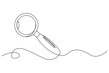 Minimalist Çizgi Sanatı Büyüteci ve Akış Çizgisi EPS 10