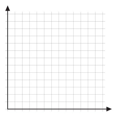 Grafik kağıt simgesi. Eksenli şebeke. Siyah oklar. Vektör çizimi. EPS 10.