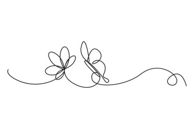 Kelebekler sürekli çizgi halinde. Vektör kelebek çizimi. Minimalist kelebek sanatı. Zarif böcek ana hatları. EPS 10.