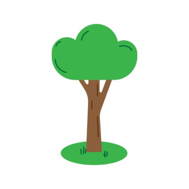 Yeşil ağaç çizimi. Basit doğa sembolü. Vektör ağacı simgesi. Çevresel grafik. EPS 10.