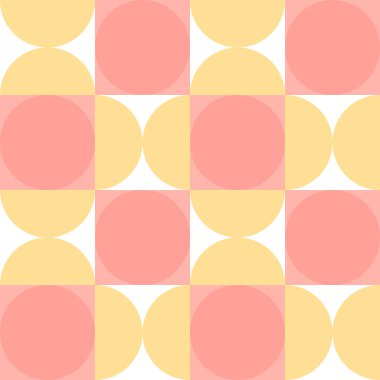 Soyut geometrik desen. Pembe ve sarı. Dairesel şekiller. Vektör çizimi. EPS 10.