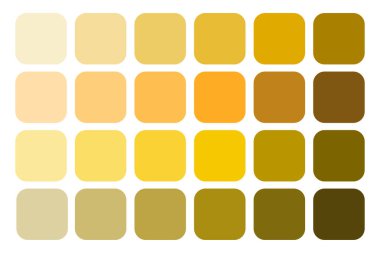 Renk paleti. Sarı tonlarda. Sıcak toprak tonları. Vektör örnekleri. EPS 10.
