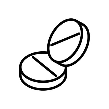 İki hap ikonu. Asgari siyah taslak. Basit bir tıbbi sembol. İzole vektör grafiği. EPS 10.