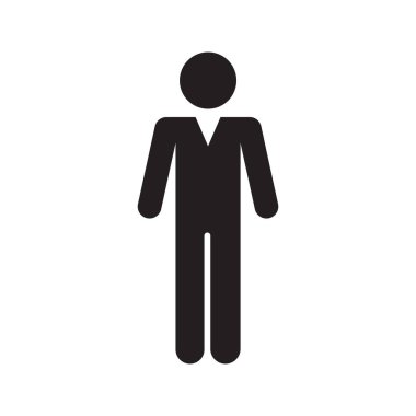 İş adamı simgesi. Basit bir tasvir. Minimalist siyah vektör grafiği. İzole edilmiş düz sembol. EPS 10.