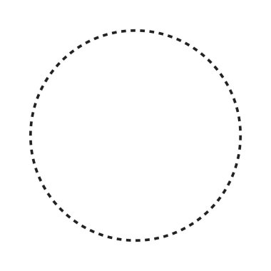 Noktalı daire simgesi. Yuvarlak çerçeve. Basit dairesel sınır. Geometrik vektör şekli. EPS 10.
