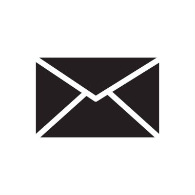 Zarf simgesi. Posta sembolü. Siyah vektör grafiği. Basit bir yazışma işareti. EPS 10.