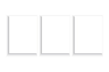 Çerçeveli boş paneller. Minimal beyaz arka plan. Geometrik gölge etkisi. Vektör tasarımı. EPS 10.
