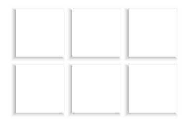 İki sıra gölgeli altı beyaz kare çerçeve. Minimalist geometrik düzen. Basit, temiz bir tasarım. EPS 10.