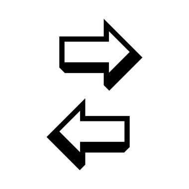 Ok takas simgesi. Yönsel ok sembolleri. Siyah basit tasarım. Vektör grafik ögesi. EPS 10.