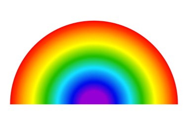 Parlak gökkuşağı çizimi. Değişik renkler var. Yarı daire şeklinde. Çoklu renk spektrumu. EPS 10.