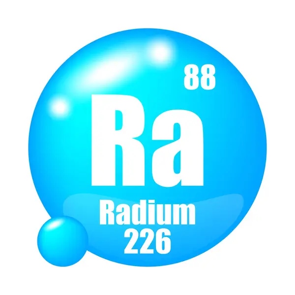 stock vector Radium icon. Ra chemical element. Atomic number 88. Mass 226. Blue sphere image. Vector symbol. EPS 10.