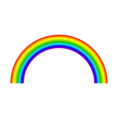 Gökkuşağı kemeri ikonu. Canlı renk spektrumu. Renkli hava sembolü. Basit soyut illüstrasyon. EPS 10.