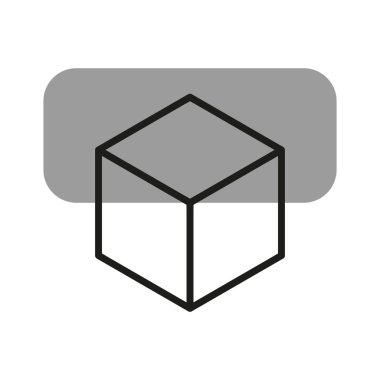 Küp simgesi. Basit geometrik şekil. 3 boyutlu vektör sembolü. Minimalist tasarım. EPS 10.