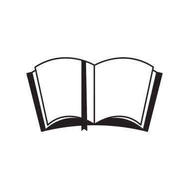 Kitap simgesini aç. Boş sayfa illüstrasyonu. Sembol grafiği okuyorum. Vektör elemanı. EPS 10.