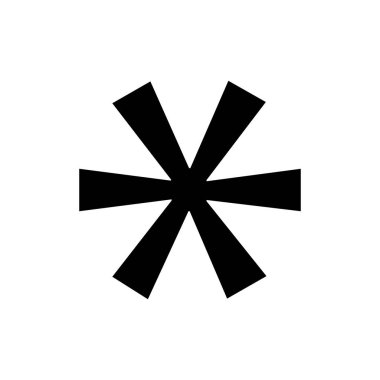 Asterisk ikon vektörü. Yıldız şekli sembolü. Siyah noktalama işareti. Tipografik amblem. EPS 10.