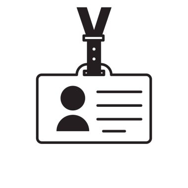 Rozet simgesi. Kimlik etiketi. Kimliği olan bir kordon. Vektör çizimi. EPS 10.