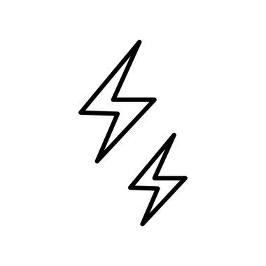 Yıldırım civata simgesi. Enerji flaşı sembolü. Yıldırım şeklinde. Vektör çizimi. EPS 10.