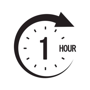 Bir saatlik bir ikon. Dairesel zamanlayıcı. Cesur bir numara. Geri sayım grafiği. EPS 10.