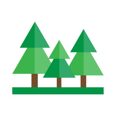 Çam ağacı grafiği. Yeşil orman şekli. Asgari doğa silueti. Yeşillik vektörü. EPS 10.