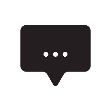 Sohbet balonu simgesi. Konuşma mesajı sembolü. Siyah iletişim şekli. Vektör konuşması. EPS 10.