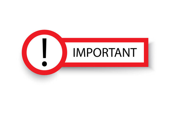 Важный знак. Восклицательный знак. Сообщение тревоги. Красная метка. EPS 10.