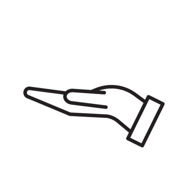 Asgari avuç içi çizgisi. Açık el sembolü. Cömert destek işareti. Vektör ikon veriyor. EPS 10.