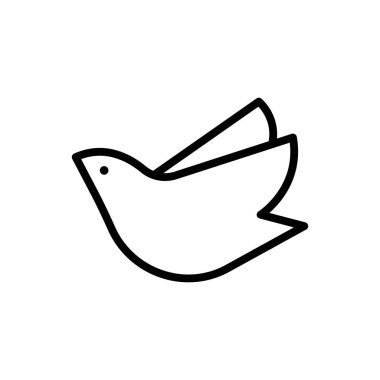 Minimum kuş çizgisi. Siyah hat sembolü. Soyut güvercin formu. Vektör uçuş simgesi. EPS 10.