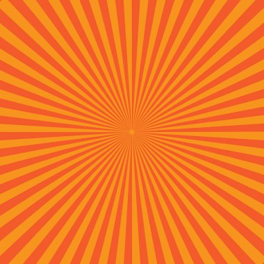 Turuncu radyal patlama. Güneş patlaması deseni. Çizgili arka plan birleştiriliyor. Vektör dinamik tasarımı. EPS 10.
