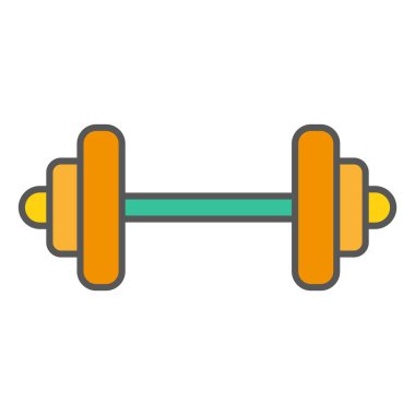Mankafa simgesi. Spor aleti şeklinde. Sarı turuncu ağırlık. Vektör jimnastik sembolü EPS 10.