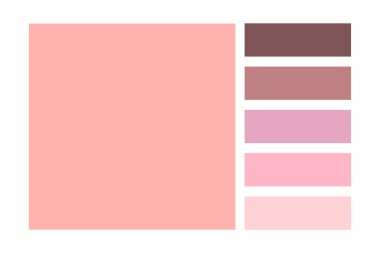 Yumuşak pembe bir düzen. Pastel renk şeması. Yumuşak ton engelleyici. Vektör palet paneli. EPS 10.