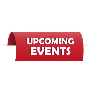 Yaklaşan etkinlik mesajı. Kalın kırmızı kurdele. Olay tanıtım etiketi. Vektör pankartı tasarımı. EPS 10.