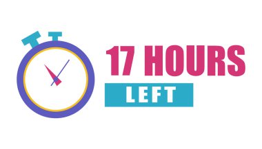 Kronometre simgesi şeklinde. On yedi numara. Parlak 17 saat. Vektör zaman sembolü. EPS 10.