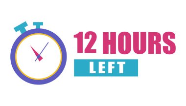 Stopwatch vektör simgesi. 12 numaralı detay. Kalın 12 saat. Acil mesaj var. EPS 10.