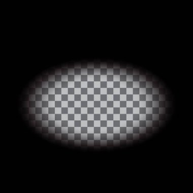 Oval arka plan incelenmiş. Şeffaflık şebekesi. Satranç elips vektörü. Siyah solgunluk tasarımı. EPS 10.