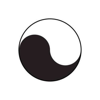 Yin yang sembolü. Denge uyum simgesi. Geleneksel Çin vektörü. Felsefe dairesi tasarımı. EPS 10.