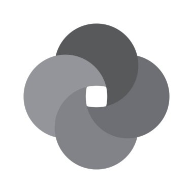 Dairesel uyum sembolü. Vektör çizimi. Gri eğimli daireler. EPS 10.