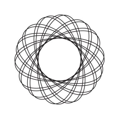 Dairesel çizgi deseni. Geometrik halka tasarımı. Doğrusal vektör mandala. Soyut spiral şekil. EPS 10.
