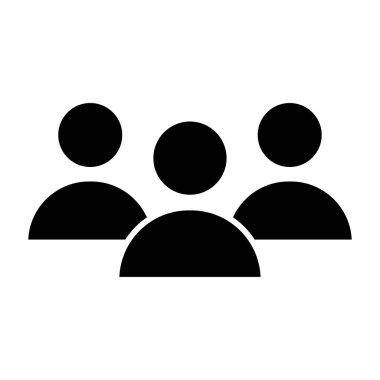 Takım insanları ikonu. Grup kullanıcı simgesi. Toplum üyeleri Vektör. Kalabalık profili silueti. EPS 10.