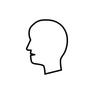 Baş profil simgesi. Yan görünüm çizgisi. İnsan silueti taşıyıcısı. Bilişsel düşünme sembolü. EPS 10.