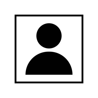 Kullanıcı profili simgesi. Kare avatar çerçevesi. Genel insan sembolü. Vektör hesap resmi. EPS 10.